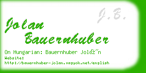 jolan bauernhuber business card